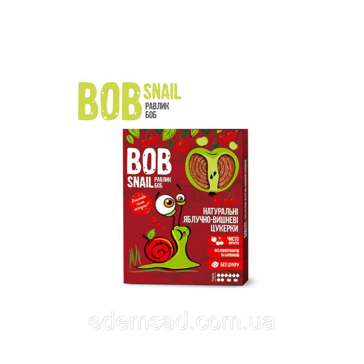 Натуральні цукерки BobSnail з яблуком і вишнею, 60 г