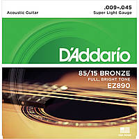 Струни для акустичної гітари DADDARIO EZ-890 (bronze 0.09-0.45)