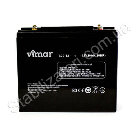 VIMAR B20-12 — 12 В — 20 А/год — мультигелевий акумулятор, AGM, фото 2