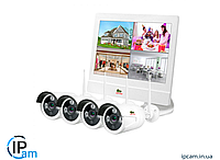 Беспроводной комплект видеонаблюдения Partizan Outdoor Wireless Kit LCD 2MP 4xIP