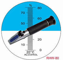 Рефрактометр RHW — 80ATC (REF501/511,HT511ATC), для спирту, горілки. Зі шкалою для алкоголю (0-80%)