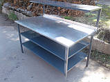 Промисловий стіл із неіржавкої сталі б/у, столи з неіржавкої сталі 1,5 м. б у, неіржавкий стіл б у, фото 2