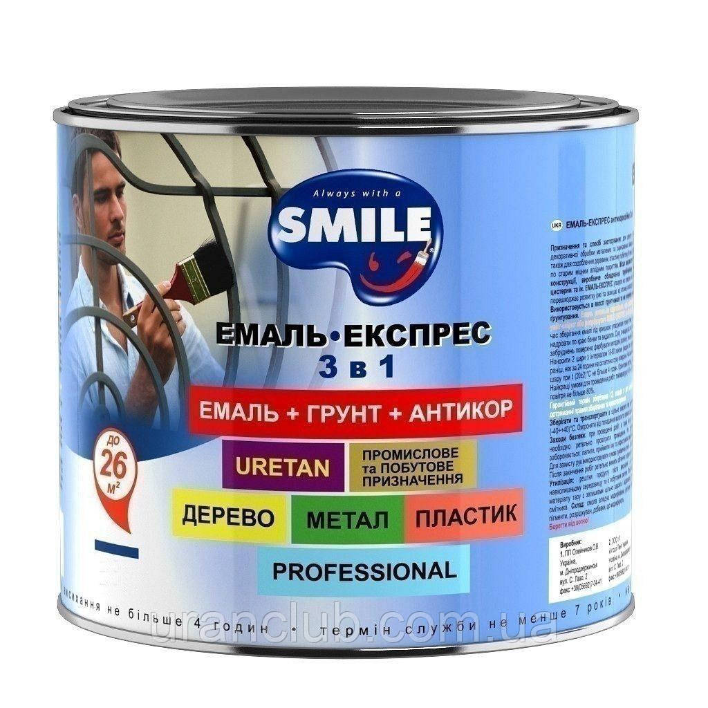 Емаль-експрес для дахів 3в1 SMILE Синя, 2.2 кг