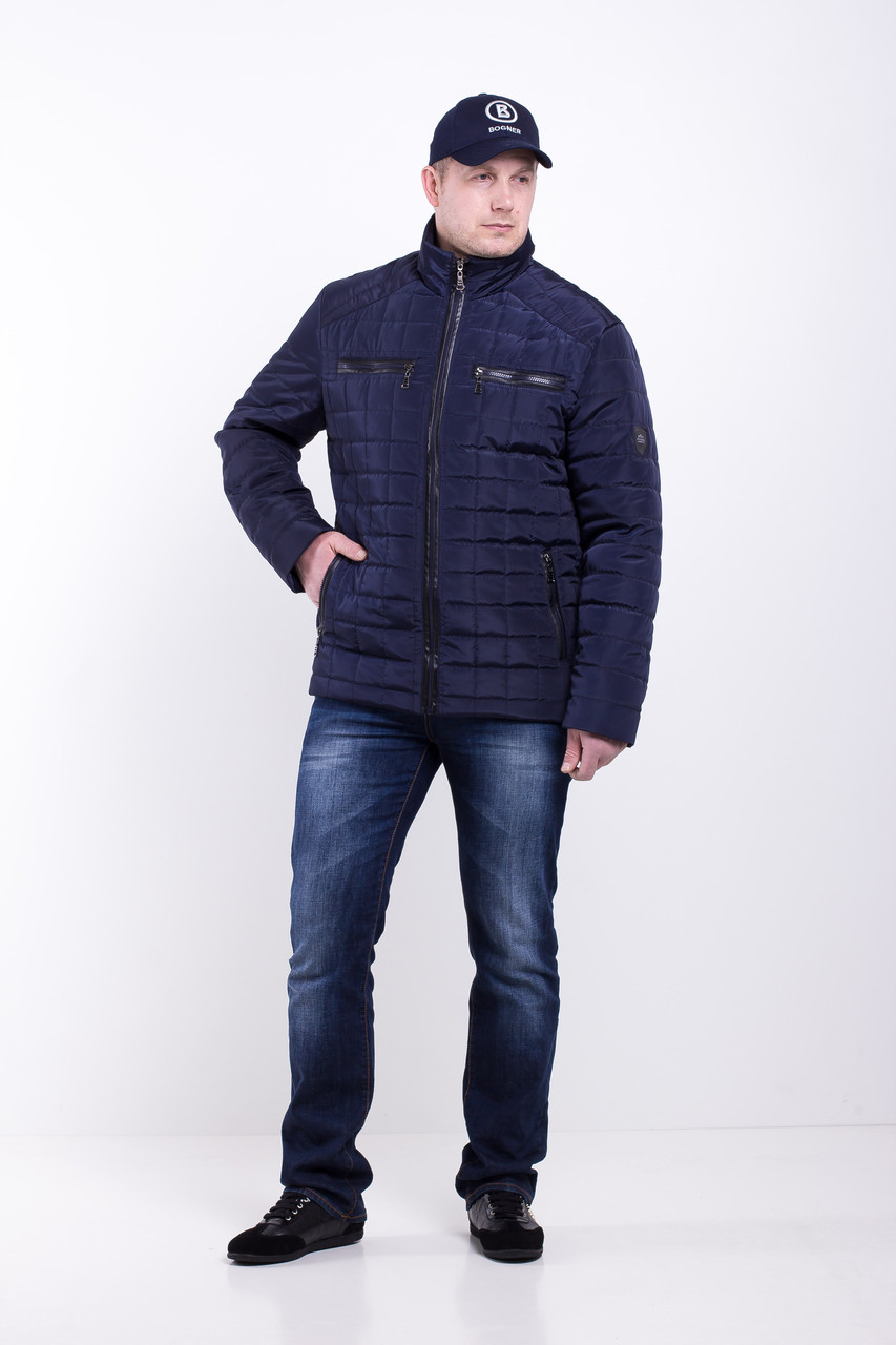 Куртки мужские весенние большого размера 48-70 синий - фото 8 - id-p755969695