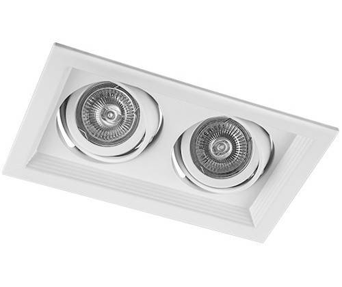 Точковий карданний регульований світильник DLT202 2х MR16 білий Код.59341, фото 1