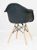 Дизайнерське крісло Leon Soft К-8 антрацит, дерев'яні букові ніжки DAW armchair Charles Eames, в стилі лофт, фото 4