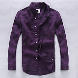 Чоловіча рубаха з натурального льону олива, червоний, чорний, синій, колір на вибір, фото 4