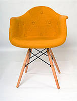 Дизайнерське крісло Leon Soft Ш-4 жовта вовна, DAW armchair Charles Eames, стиль лофт, фото 5