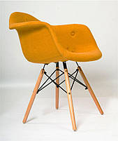 Дизайнерське крісло Leon Soft Ш-4 жовта вовна, DAW armchair Charles Eames, стиль лофт, фото 6