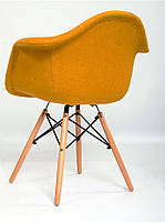 Дизайнерське крісло Leon Soft Ш-4 жовта вовна, DAW armchair Charles Eames, стиль лофт, фото 8