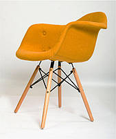 Дизайнерське крісло Leon Soft Ш-4 жовта вовна, DAW armchair Charles Eames, стиль лофт, фото 3