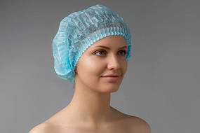 Одноразова шапочка-Шарлотка(гармошка) синя 100шт