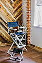 Високий стілець для візажиста, складаний, дерев'яний, стілець режисера, стілець для фото сесії, чорно-білий, фото 5