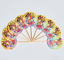 Набір Топпери для кексів, мафінів, капкейків Тематичні (10шт/уп)(Картон)- Феї Вінкс, Різні кольори