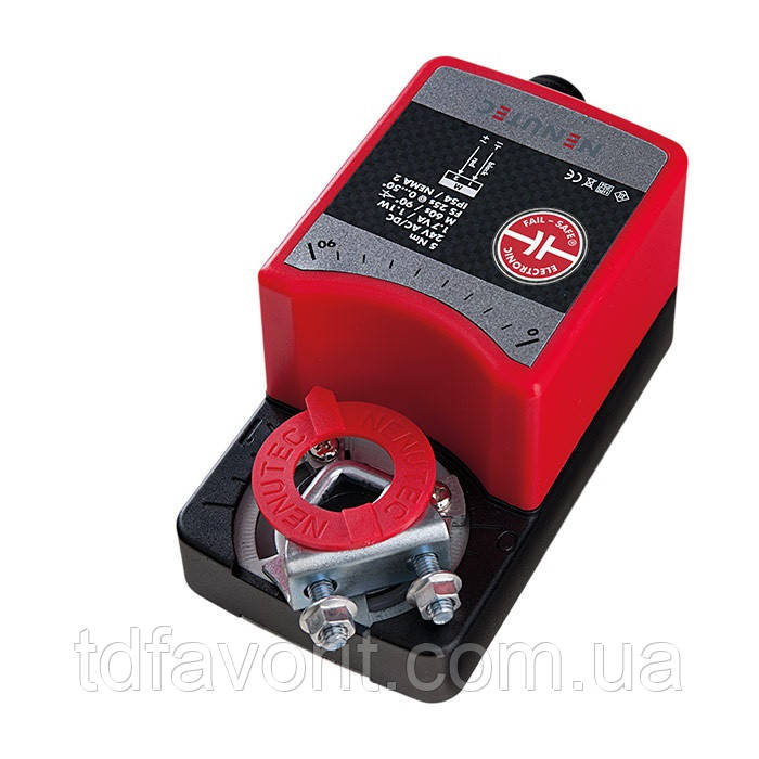 NACA 1-02 Електропривод NENUTEC для повітряної заслінки 0,4 м2, 2 Нм, 24V