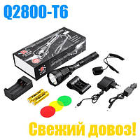 Ліхтар Police 12V Q2800-T6, під руж., винос. кнопка. 2 ак18650, 3фільтри