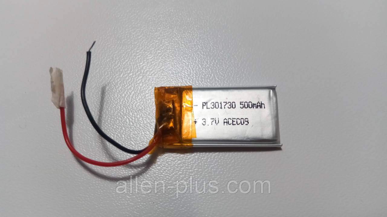 Акумулятор з контролером заряду Li-Pol PL301730 3,7 V 75 mAh (3*17*30 мм)
