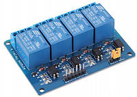Модуль реле 4х-канальный для Arduino 5V 4-Channel Relay опторазвязка микроконтроллер PIC AVR DSP ARM Ардуино 5