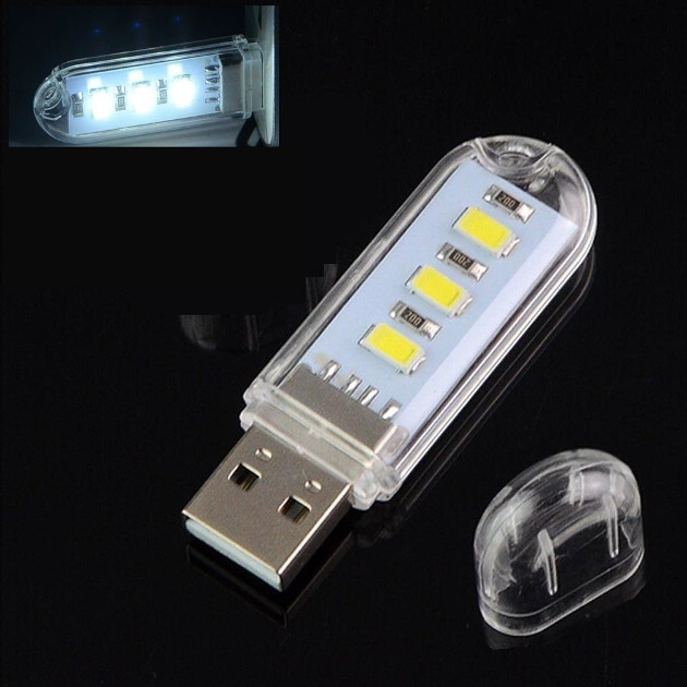 USB світлодіодний ліхтарик, 3 світлодіоди