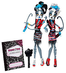 Лялька Монстр Хай, Мурсефона і Мяулодия. Monster High Zombie Shake Meowlody and Purrsephone.