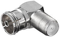 Перехідник антенний RF:F-Coaxial F/F Goobay (75.01.2237) 75 Ohm адаптер 90ш