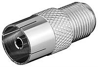 Перехідник антенний RF:F-Coaxial F/F Goobay (75.01.1840) 75 Ohm адаптер прямий