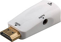 Перехідник відео HDMI->VGA HD15 (VGA-екран) Goobay (75.04.4793) Pas 1080p адаптер +3.5mm M/F