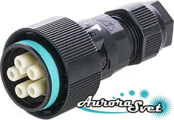 Роз'ємні з'єднувачі розетка із системою безпечного блокування IP68. 5-ти полюсная.