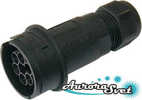 Роз'ємні з'єднувачі вилка із системою безпечного блокування IP68. 6-ти полюсная. "ПАПА". Виробництво Італія