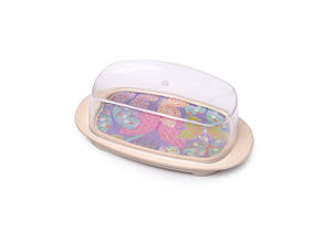 Маслянка з бамбукового волокна "Flower" 18х11х6см з пластиковою кришкою Fissman