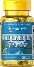 Олія печінки тріски Puritan's Pride Cod Liver Oil 415 mg100 Softgels