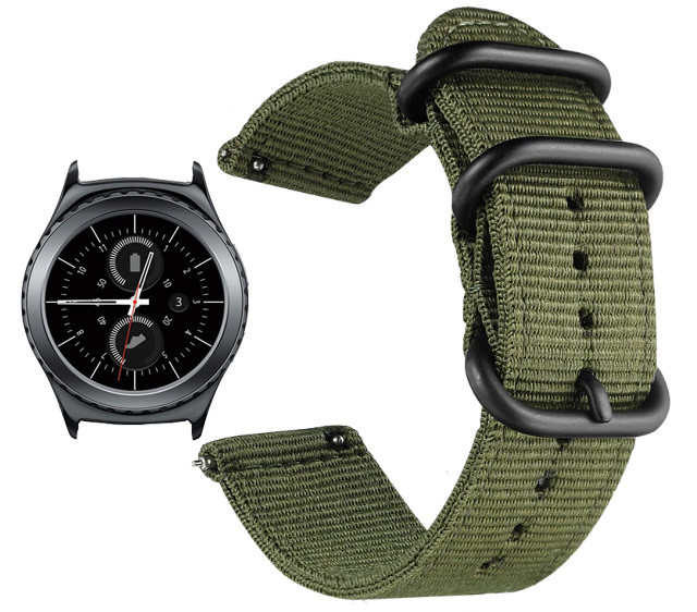 Нейлоновий ремінець Primo Traveller для годин Samsung Gear S2 Classic SM-R732 / RM-735 - Army Green