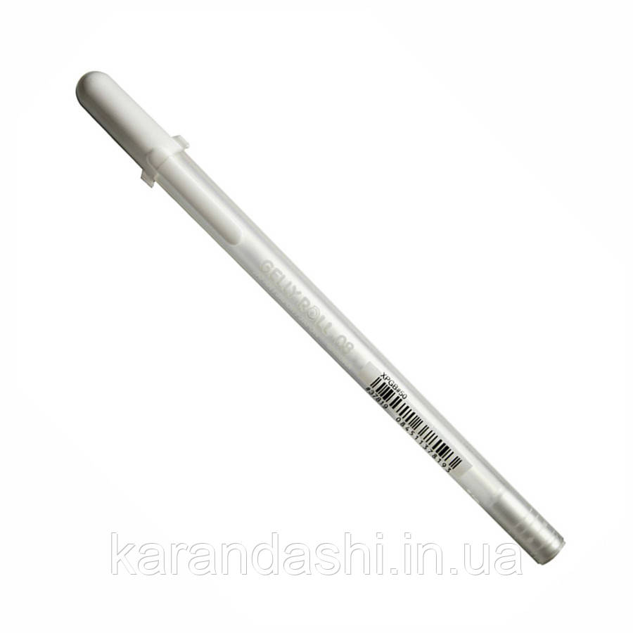 Ручка гелева, Біла 08 MEDIUM (лінія 0.4 mm), Gelly Roll Basic, Sakura