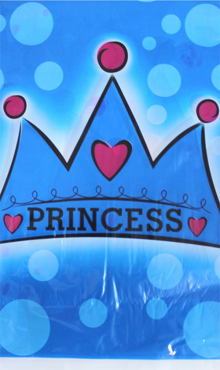 Скатертина дитяча одноразова з малюнками - Принцеса/Princess/Маленька Принцеса, Блакитний