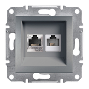 Розетка комп'ютена і телефонна сталь Asfora Schneider Electric EPH4900162