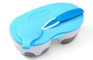 Мисочка з ложкою двосекційна babyono 1067