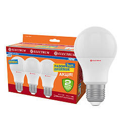 Комплект ламп світлодіодних стандартних LS-11 10W E27 4000K алюмопл. корп.3шт. A-LS-1452