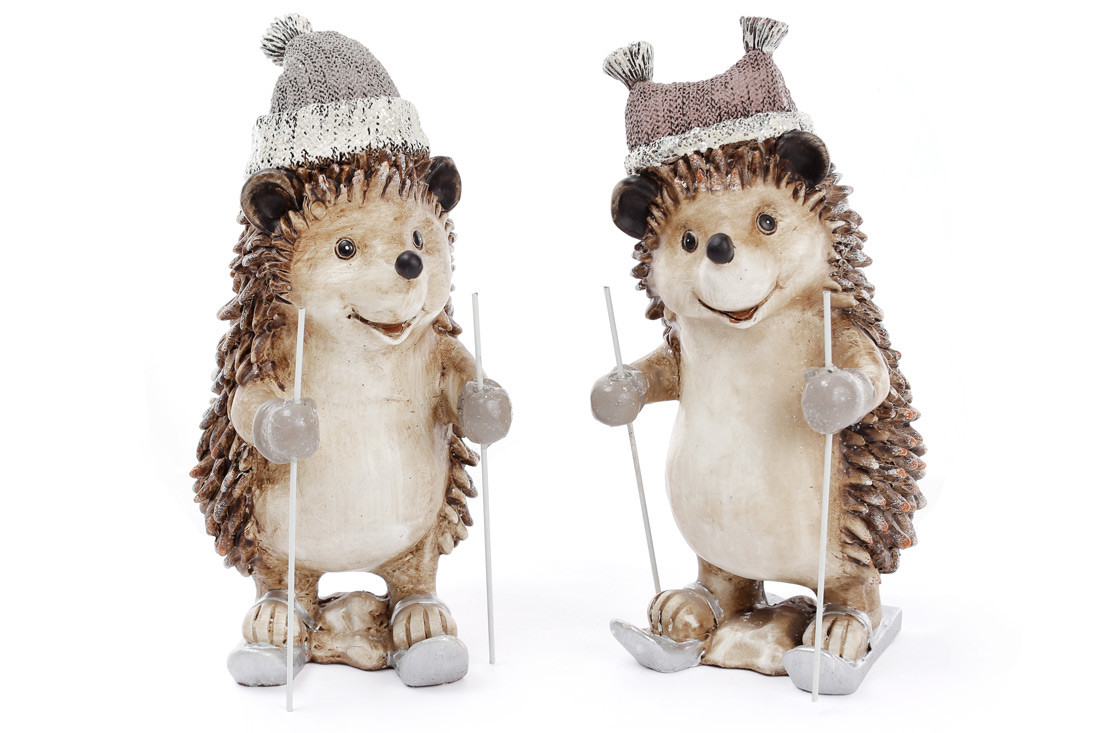 Статуетка Їжачок на лижах, 2 види, 21см, фото 1