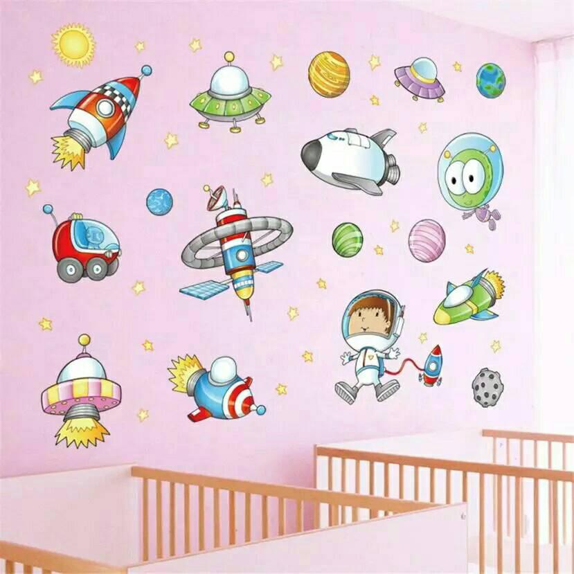 Наклейка на стіну "космос для дітей!" 1метр*75см наклейки в дитячу (лист 50*70см) в дитячий садок