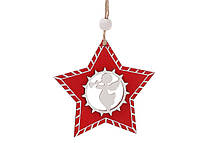 Набор (2шт) новогодних украшений Звезда с ангелом 8см