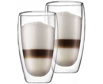 Скляні склянки з подвійними стінками Bodum Pavina 450 мл (ОРІГИНАЛ) 2 шт.