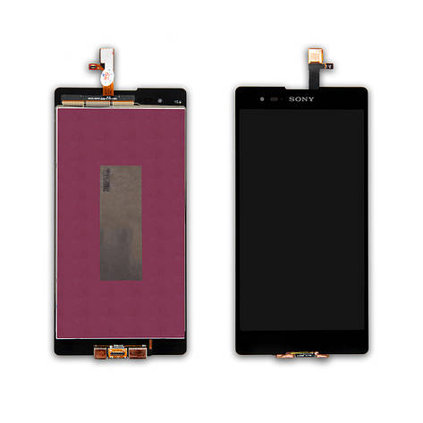 Дисплей SONY D5303/D5306/D5322 Xperia T2 Ultra з чорним тачскріном, фото 1
