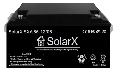 Акумулятор SolarX SXA65-12, фото 1
