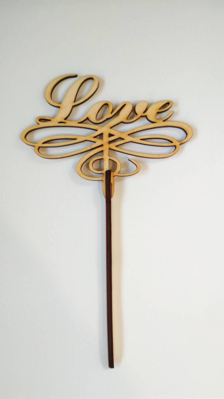 Топер дерев'яний Любов, love, фото 1