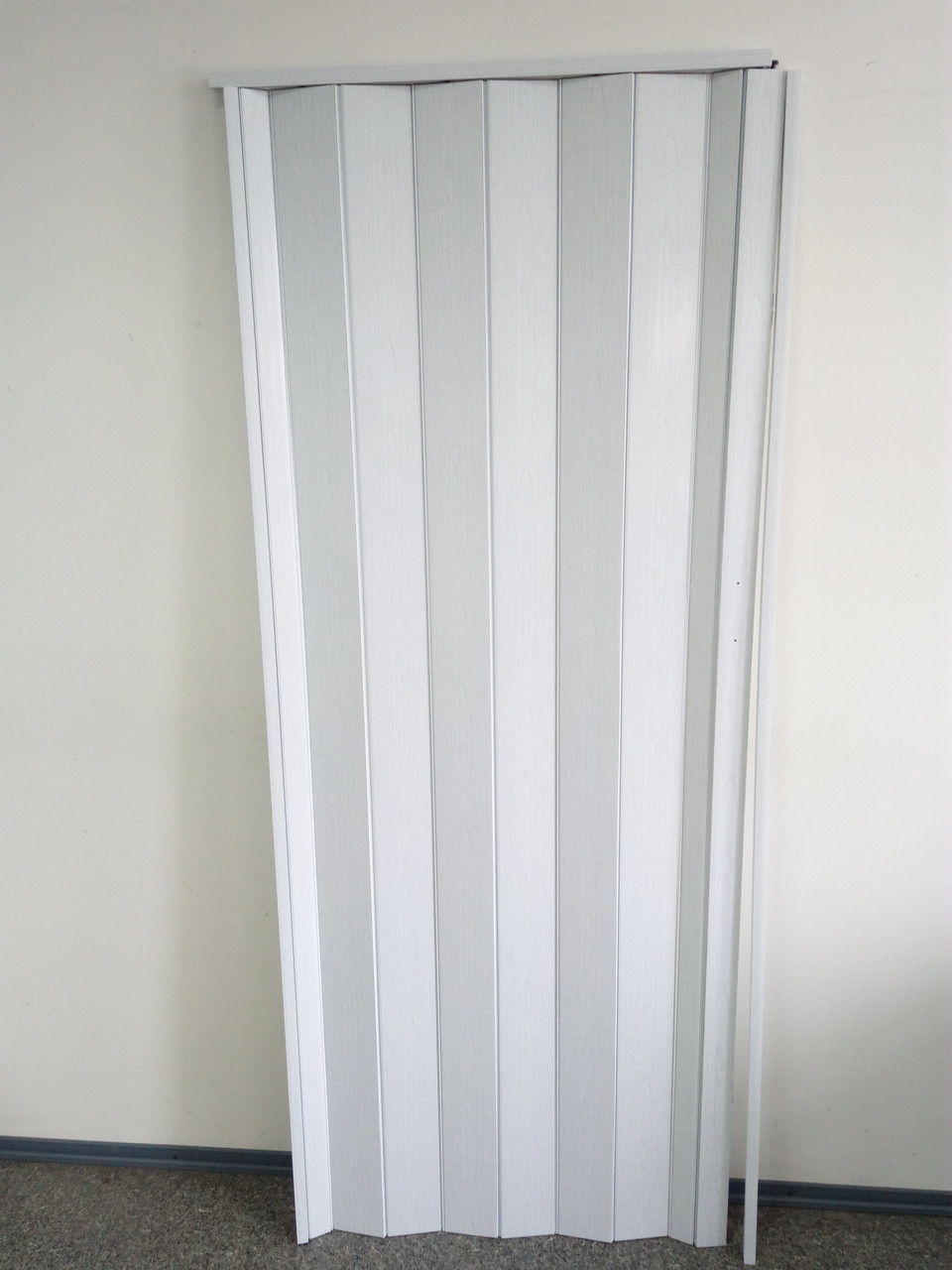 Двері гармошка глуха нестандарт - колір білий ясен. Нестандартні розміри. Ширина 110см., фото 1