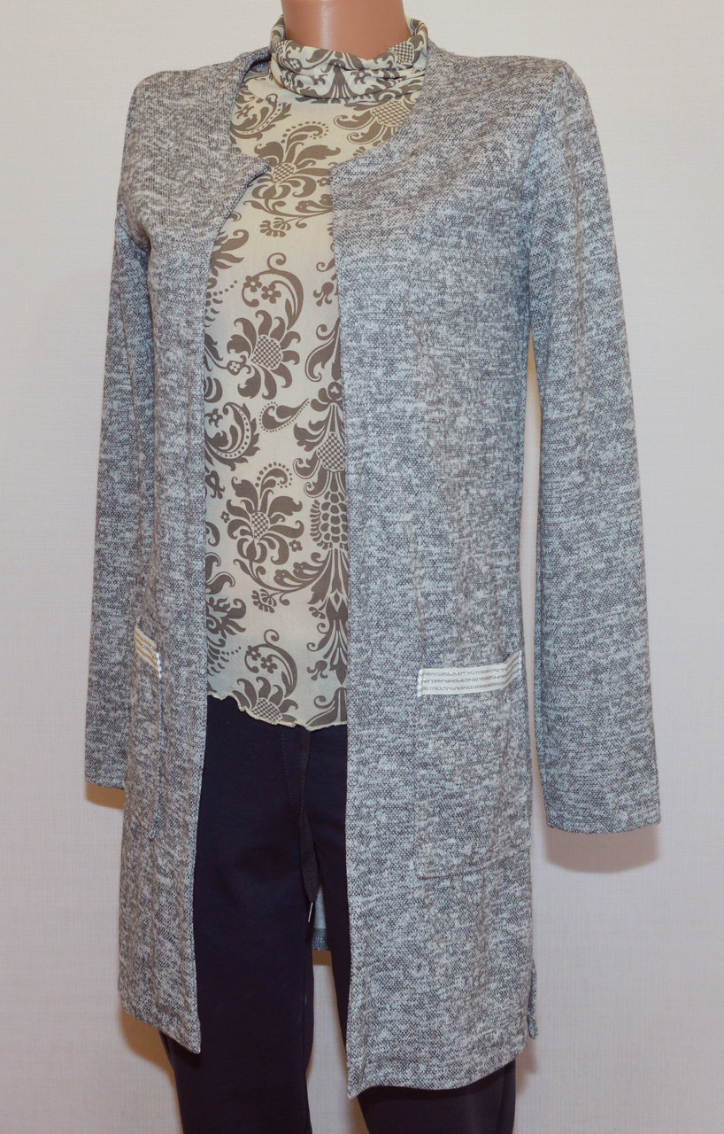 Молодіжний сірий кардиган (44)