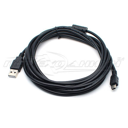 Кабель USB 2.0 AM — mini USB (добра якість), 1 ферит, 3 м, фото 1