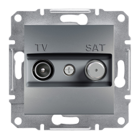 Розетка TV-SAT кінцева сталь ASFORA Schneider Electric EPH3400462, фото 1