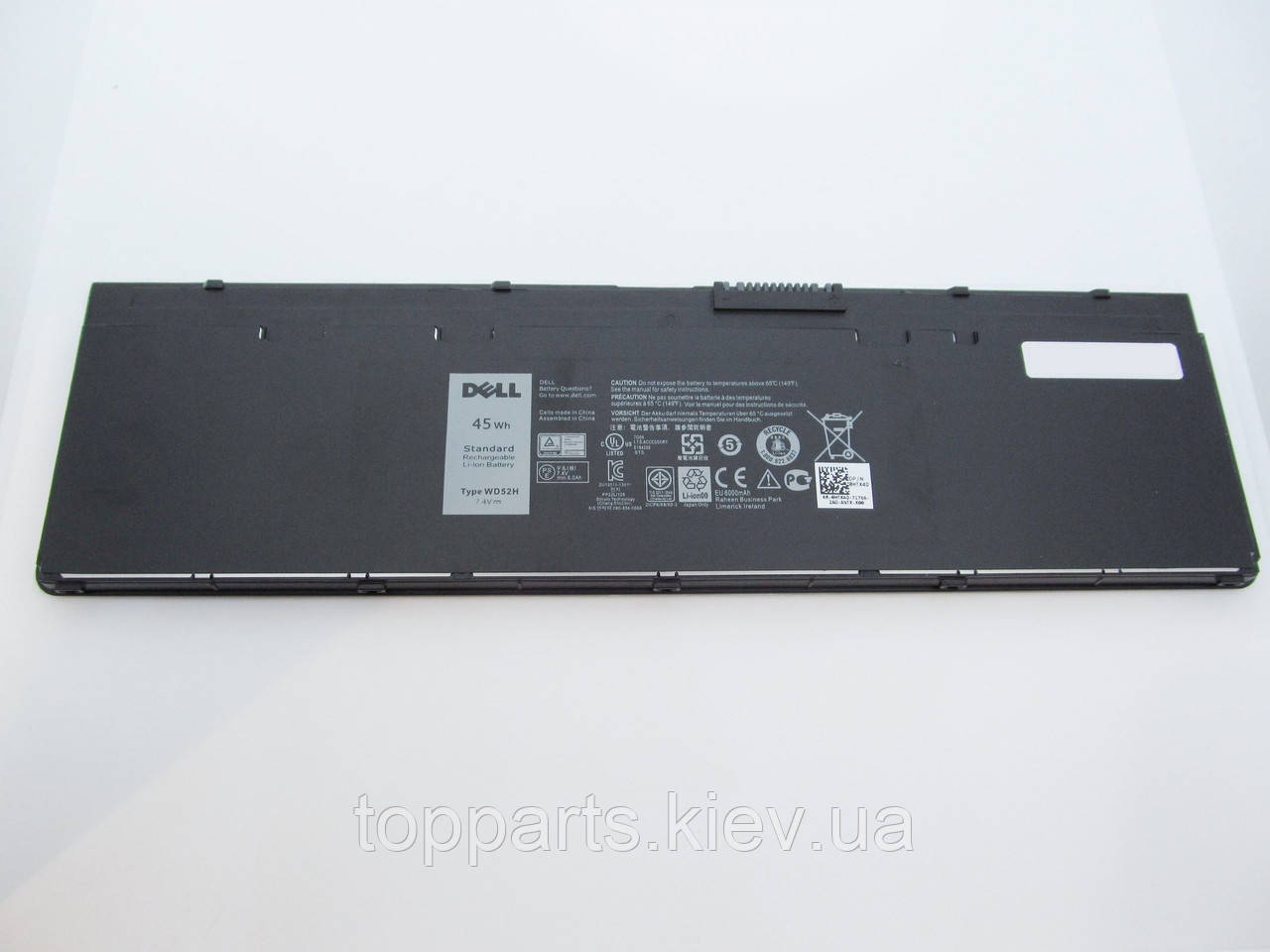 Батарея для ноутбука Dell Latitude E7240 WD52H, 6000mAh (45Wh), 4cell, 7.4 V, Li-ion, чорний, ОРИГІНАЛЬНА