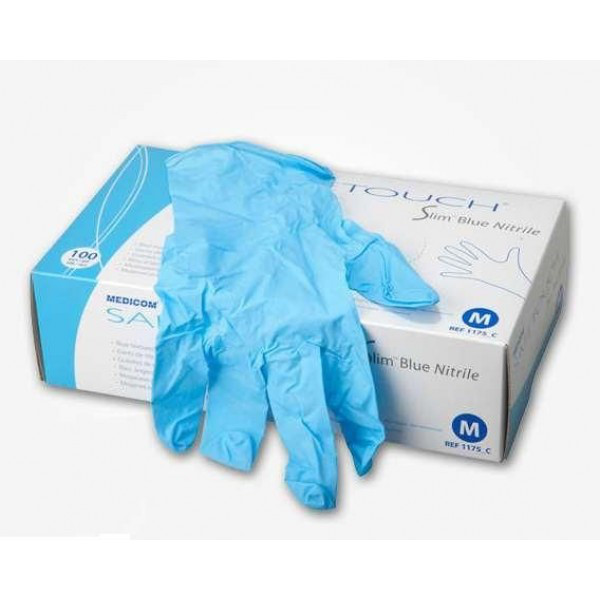 Medicom рукавички нітрилові неопудрені Safetouch Blue (100 шт.)  S
